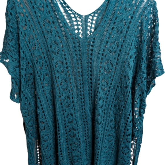 Swim Coverup Womens Beach Pool Teal Blue - Picture 9 of 14